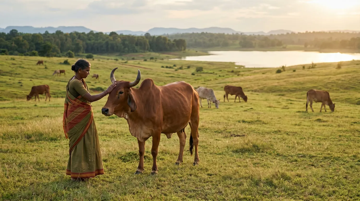 Our white Ongole bull in the fields