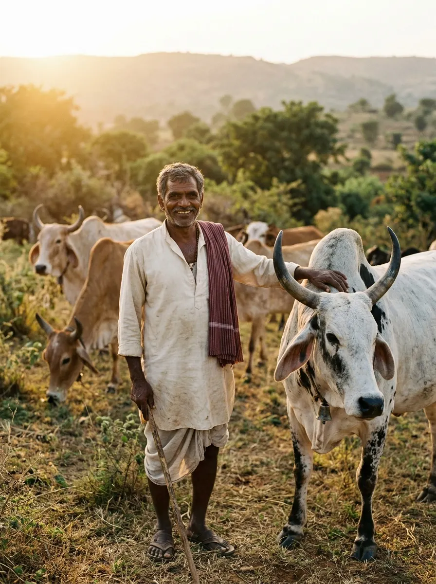The caretaker among the cows