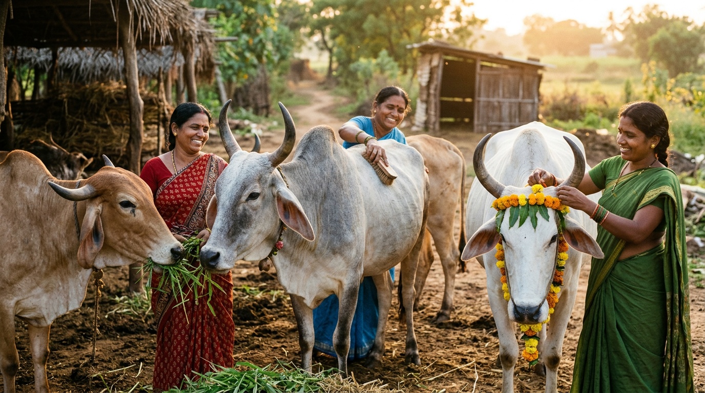 Caring for the cows together